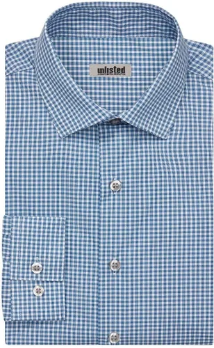 Vista 3 de Kenneth Cole Mens Dress Shirt Slim Fit Checks and Stripes (Patterned)