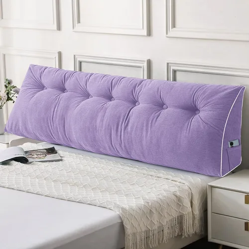 Vista 44 de Sasttie Almohada de cabecera tamaño Queen, almohada de cuña cabecera para sentarse en la cama, cojín triangular con soporte de respaldo para leer