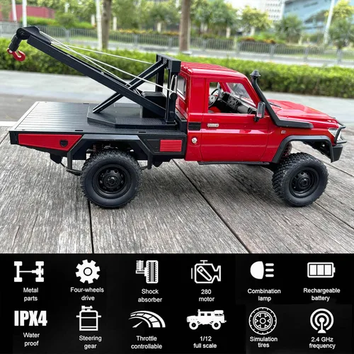 Vista 5 de HLSFWDRIVE MN82T RC Crawler 1/12 RC Truck con gancho de grúa todo terreno
