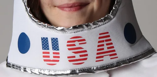 Vista 4 de Casco de astronauta de juguete blanco de tela suave para niños