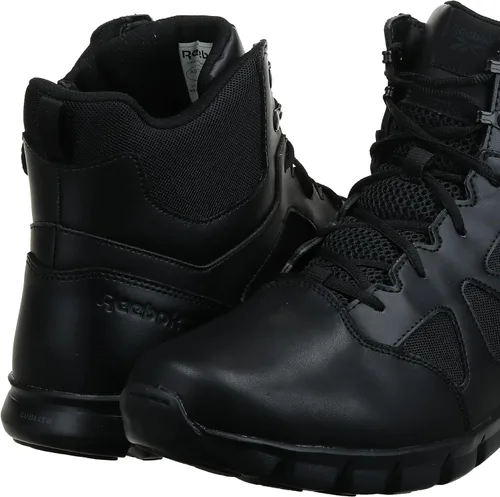 Vista 8 de Reebok Sublite Cushion táctico 6 pulgadas cremallera lateral Eh botas de trabajo militares, Negro