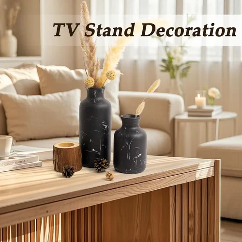 Vista 5 de Juego de jarrones de resina de 3 piezas, decoración de granja, jarrones decorativos para el hogar, jarrones para tu cocina, dormitorio, oficina