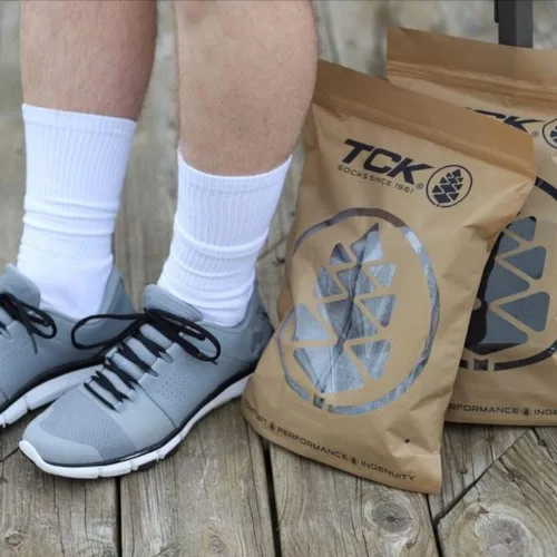 Vista 3 de TCK 3 pares de calcetines de trabajo y atletismo, XL, blanco, paquete de 3