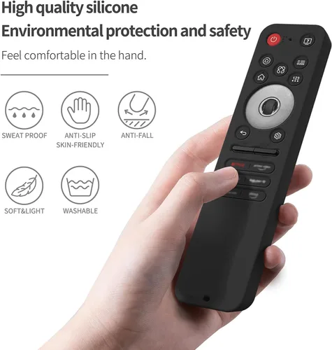 Vista 2 de Funda de silicona con control remoto para LG MR25GA, compatible con televisores inteligentes LG OLED 2025 C5, B5, G5, M5, con cordón (negro)