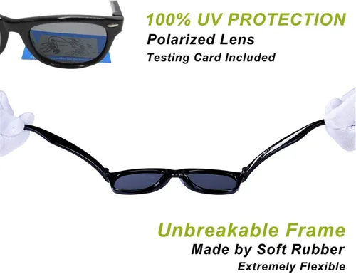 Vista 4 de Lentes de sol polarizados de goma elastómero termoplástico (TPEE) flexible, para niñas y niños de 3 a 9 años