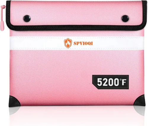 Vista 11 de Bolsa de Documentos Ignífuga Mejorada de 5200°F - Bolsa Ignífuga con Cremallera, Aislada Térmica, Tira Reflectante para Encontrar Rápidamente