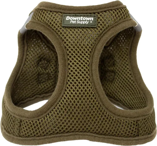 Vista 22 de Downtown Pet Supply Arnés para perro con taza de té para perros y gatos, sin tirones, talla XXS, amarillo atómico, arnés ajustable con tela de malla