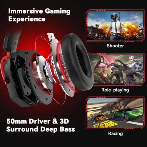 Vista 3 de A88 [Upgrade] Gaming Headset with Microphone, Stereo Wired Noise Cancelling Over-Ear Headphones with Mic for Pc, Ps5, Xbox One Series X/s, Ps4