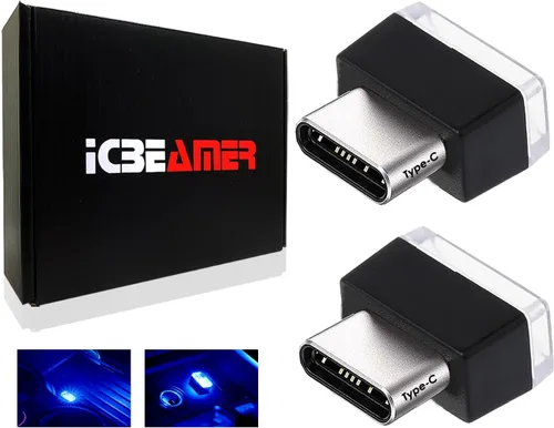 Vista 42 de ICBEAMER Smart USB 1-Paquete (Azul) Luz de Noche LED Automática Plug-in Miniatura para Coche, Van, Pickup, Camión, Interior, Maletero, Iluminación