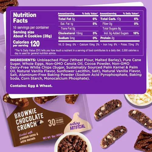 Vista 2 de Cooper Street Galletas biscotti de chocolate con brownie dos veces horneadas (16 onzas), más de 50 mini bocadillos de biscotti de estilo italiano