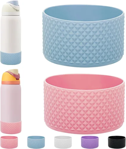 Vista 42 de WK IEASON 2 fundas de silicona para botella de agua Owala, base protectora para botella de agua Owala FreeSip Twist y Flip Flask accesorios para 3D