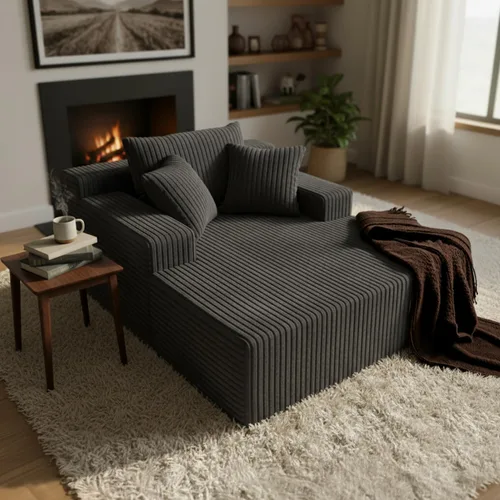 Vista 16 de Sytopia - Silla reposera con reposabrazos, sofá cama extragrande con 3 almohadas, cómodo sofá sin huesos, silla de lectura para dormir para sala