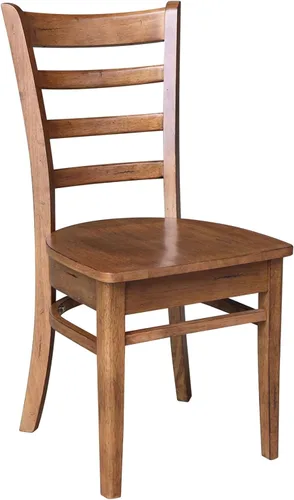 Vista 30 de IC International Concepts Juego de dos sillas auxiliares Emily, color nogal/carbón lavado