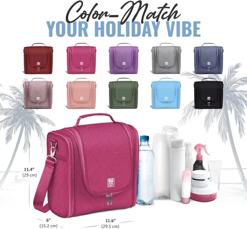 Vista 3 de BOACAY Neceser de viaje colgante extragrande para mujeres y hombres, bolsa de maquillaje, Extragrande, Neceser