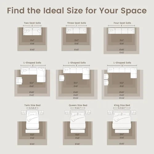 Vista 3 de zesthome Alfombras de área de 5 x 7, lavables a máquina, para sala de estar, dormitorio, resistentes a las manchas, vintage, de gran área, Beige