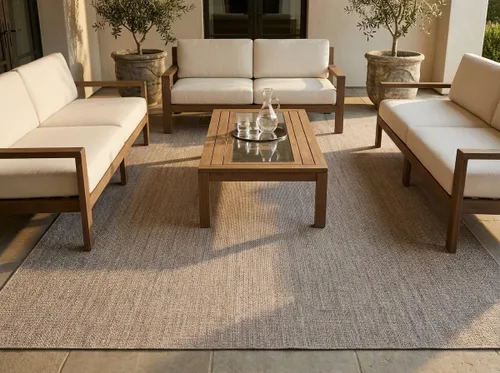 Vista 19 de Rugs.com Outdoor Solid Collection - Alfombra de pelo plano beige de 2 x 3 pulgadas, perfecta para entradas, cocinas, rincones de desayuno, piezas