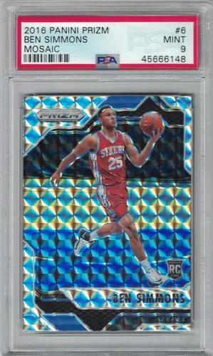 PSA Mint 9 2016 Panini Prizm Ben Simmons Mosaic Rookie Card