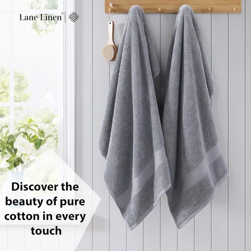 Vista 3 de LANE LINEN 100% Long Staple Cotton Bath Sheets Set of 2 (35"x66") - OEKO-TEX Certified, Soft, Fade Resistant & Highly Absorbent Extra Large Bath