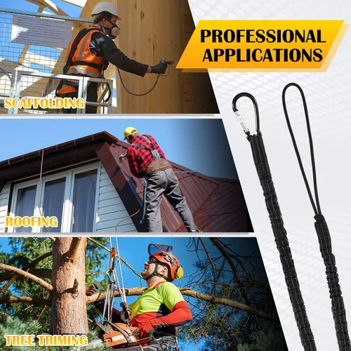 Vista 5 de Paquete de 12 unidades de cordón de herramientas con hebilla de metal única y extremo de bucle ajustable, longitud estándar, límite máximo