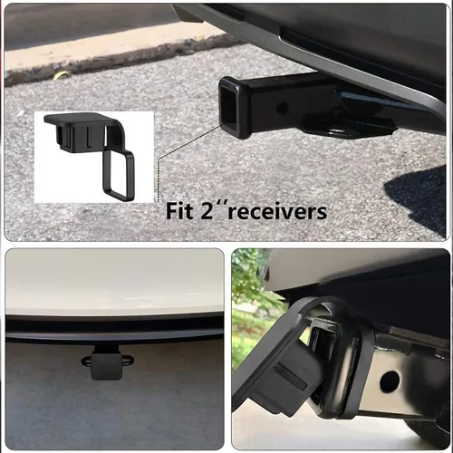 Vista 5 de zipelo 2 fundas para enganche de remolque, cubierta de goma resistente para enganche de remolque, inserción de tapa de enchufe, protege el tubo