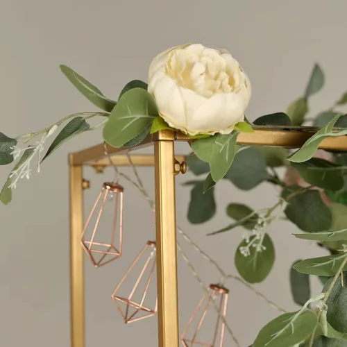 Vista 7 de 48" Adjustable Over The Table Stand, Square Metal Arch, Wedding Decor, Floral Arch, Balloon Arch - Gold