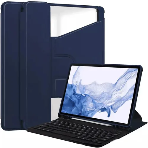 Vista 13 de kaidisen Funda con teclado giratorio 360° para Galaxy Tab S6 Lite de 10.4 pulgadas, soporte vertical, teclado magnético desmontable, funda Azul/claro