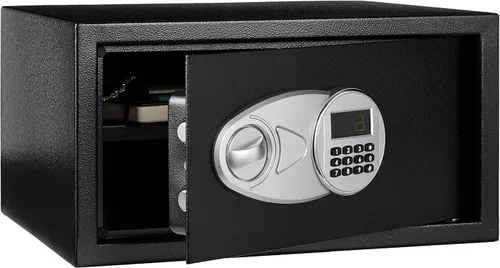 Vista 12 de Amazon Basics Caja fuerte de seguridad pequeña y delgada para cajón de escritorio con teclado electrónico programable, 0.1 pies cúbicos, caja fuerte
