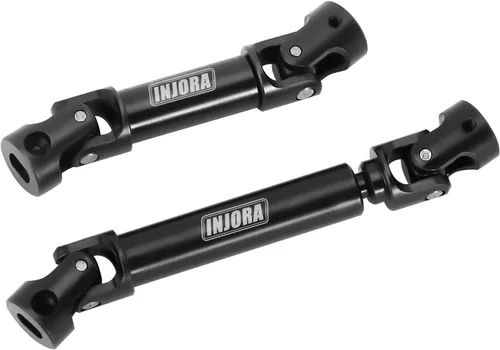 INJORA Eje de transmisión de acero negro delantero trasero central con orificio en forma de D para TRX4M Defender Bronco 1/18 RC Crawler Upgrade,