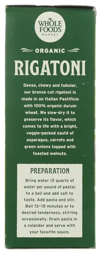 Vista 6 de Whole Foods Market, Rigatoni orgánico, 16 onzas