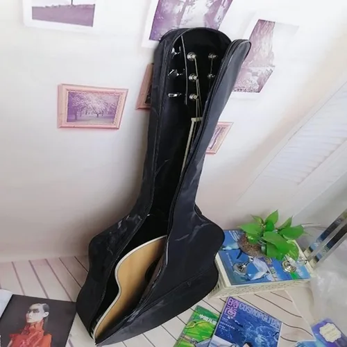 Vista 6 de Bolsa de guitarra acústica de 41 pulgadas con correa ajustable para el hombro. Bolsa de guitarra con lazo trasero para colgar, adecuada