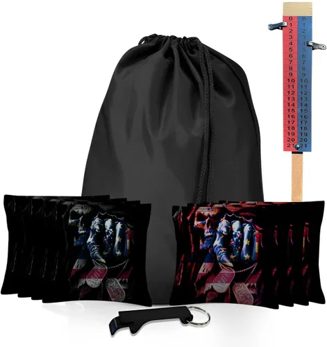 Vista 11 de BackYardGamesUSA Juego de 8 bolsas de Cornhole profesionales reguladoras, Tournament Slick n Stick Cornhole, bolsas para juegos de Cornhole