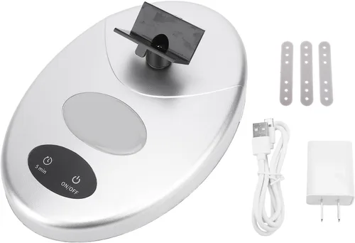 Vista 6 de ZJchao Nail Polish Shaker Mixer with 5 Minute Timer Powerful Vibration Portable Liquid Gel Polish Bottle Shaking Machine for Salon Home Silver