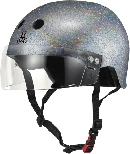 Vista 8 de Triple Eight El casco certificado Sweatsaver con visera para Roller Derby, Skateboarding y BMX