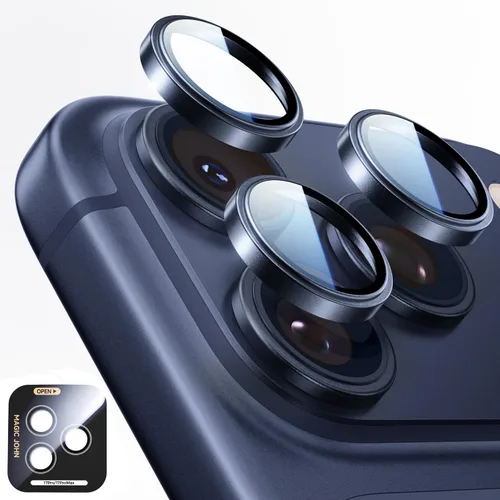 Vista 12 de MAGIC JOHN Protector de lente de cámara para iPhone 17 [kit de alineación y ajuste invisible 1:1] Vidrio templado aeroespacial 9H, Ultra HD, anillo