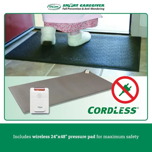 Vista 5 de Monitor inalámbrico Smart Caregiver con alfombrilla de suelo gris inalámbrica de 24 x 48 pulgadas, llévalos para que no caminen solos