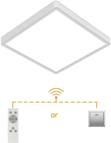Vista 8 de Lámpara de techo LED regulable de 12 pulgadas con control remoto, 24 W, brillo completo CCT ajustable, lámpara de techo LED cuadrada, lámpara