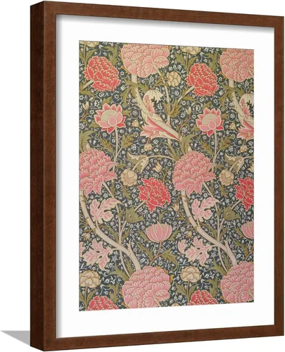 Vista 16 de ART.COM Impresiones artísticas enmarcadas para pared, Cray, 1884 por William Morris, decoración botánica, 12 x 16 pulgadas, marco negro con paspartú