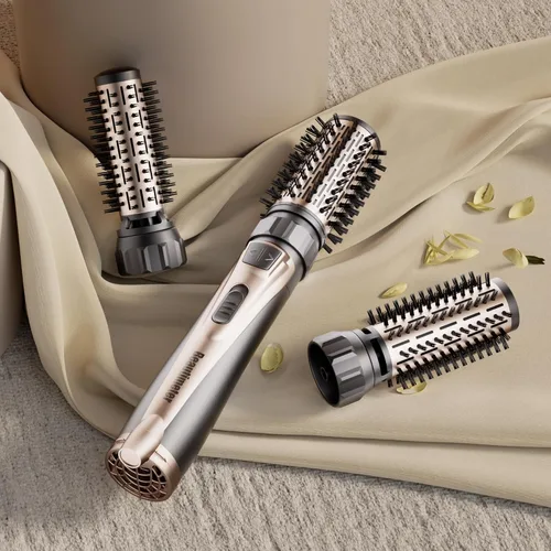 Vista 2 de Beautimeter Cepillo secador de pelo, cepillo de secado giratorio para golpes suaves, cepillo giratorio 3 en 1 para varios estilos de cabello