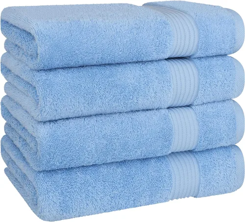 Vista 467 de Cotton Paradise 100% Cotton Turkish Washcloth Set for Bathroom, 4 Piece Soft Absorbent Small Hand Face Towels Wash Rags, Lilac