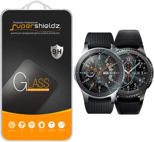 Supershieldz Protector de pantalla de vidrio templado diseñado para Samsung Galaxy Watch (1.811 in) y Gear S3 Frontier, antiarañazos, sin burbujas