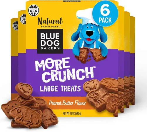 Vista 22 de Blue Dog Bakery More Crunch - Pequeños sabores surtidos, galletas para perros, golosinas saludables, todo natural, tocino, pollo, queso, mantequilla