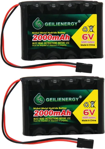 Vista 6 de Paquetes de baterías NiMH RX de 6 V 2000 mAh con conector Hitec para aviones RC y robot para caminar recargables (1 paquete)