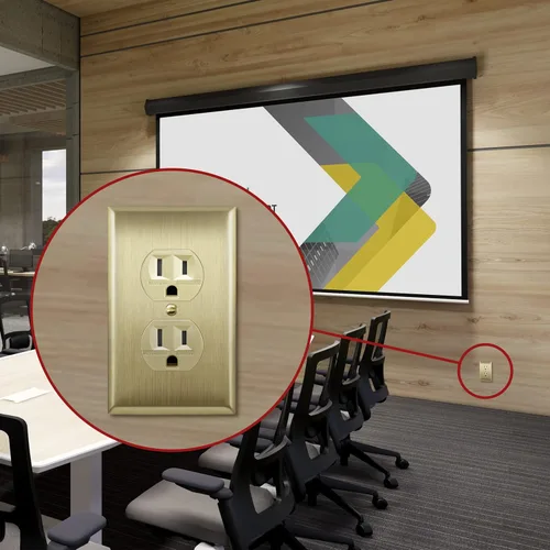 Vista 8 de ENERLITES Placa de pared de metal para tomacorriente receptáculo dúplex, cubierta de salida de acero inoxidable, resistente a la corrosión