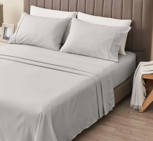 Vista 17 de Juego de sábanas de microfibra con rayas de 3 piezas tamaño individual - Sábanas y fundas de almohada de ropa de cama ultra suaves y cepilladas