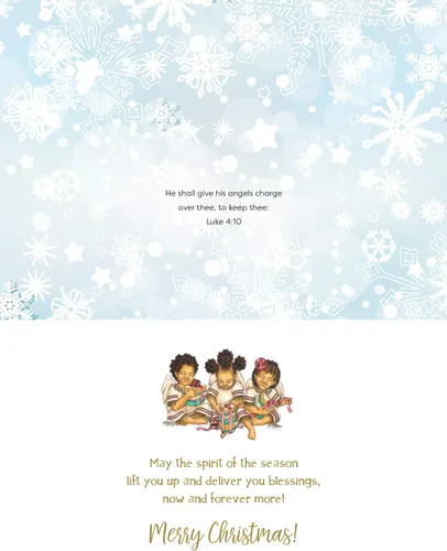 Vista 2 de African American Expressions - Juego de tarjetas navideñas en relieve en caja - Diseños de temporada inspiradores - Juego de 15 (5x7) tarjetas