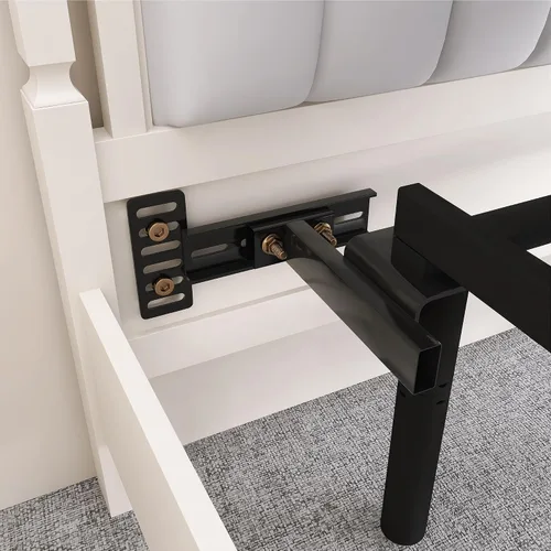 Vista 2 de Soportes de cabecero para marco de cama de metal, soportes ajustables para cabecero con kit de extensión de pie de cama, compatible con Twin, Full