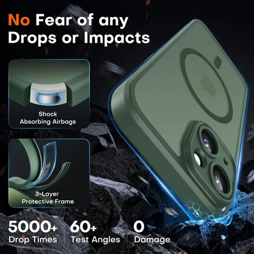 Vista 450 de TOCOL Funda para iPhone 11, compatible con Magsafe, protección completa de cámara, imanes integrados, protección contra caídas, funda translúcida