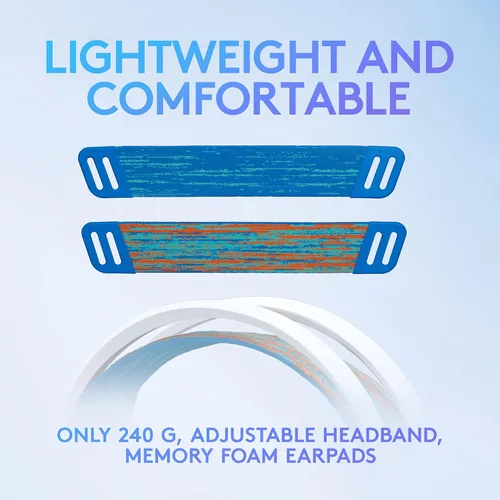 Vista 2 de Logitech G335 - Auriculares con cable para videojuegos, micrófono abatible, conector de audio de 3.5 mm, almohadillas de espuma viscoelástica