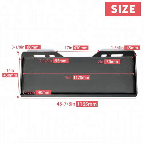 Vista 3 de Placa de montaje para minicargadora de 1/2" con enganche rápido, placa de cargadora compatible con Bobcat Kubota, con garantía de un año