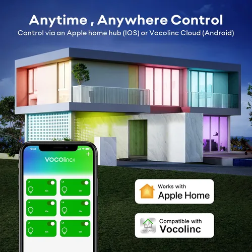 Vista 5 de VOCOlinc Bombilla inteligente funciona con Apple Homekit, Alexa, Google Home, bombillas inteligentes WiFi regulables, 850 lúmenes, bombilla LED